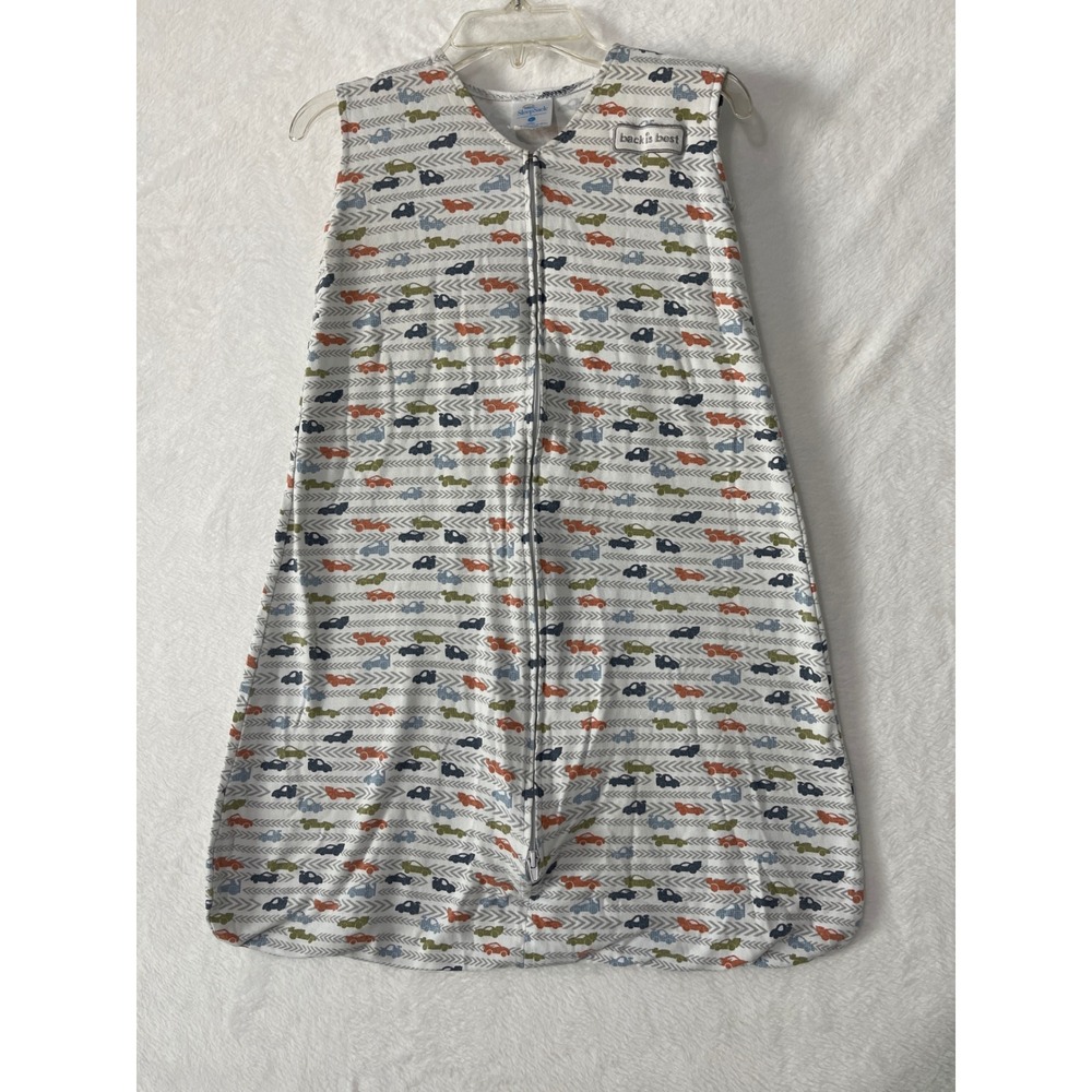 Halo SleepSack Wearable Blanket Large 12-18 Months Cotton Car Print White Blue
